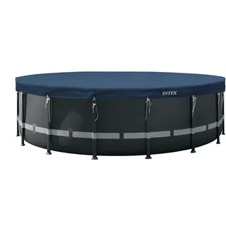 Pool-Abdeckplane INTEX "Deluxe", blau, 488, Polyethylen (PE), Planen, Pool-Abdeckplane, Ø 488 cm