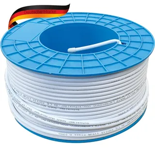 Schwaiger KOX110 100 SAT Antennenkabel Trommel 100m Satellitenkabel Koaxialkabel unkonfektioniert HDTV DVB-T2 110dB 75 Ohm 3fach geschirmt