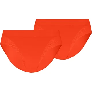 Slip PUMA "PUMA WOMEN 3D KNIT SPORT BRIEFS", Damen, Gr. XL, flame rot, Microfaser, Obermaterial: 46% Polyester, 39% Polyamid, 15% Elasthan, körpernah, Unterhosen Slip, nahtlose Ränder für eine unsichtbare Passform