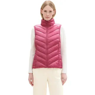 TOM TAILOR Damen Weste mit Stehkragen,16348 - pink Velvet, M