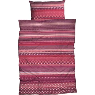 Casatex Bettwäsche "Alfredo", rot, B/L: 135cm x 200cm, 1 Stk., 1 Stk., Biber, B/L: 80cm x 80cm, 2 Stk., Biber, Obermaterial: 100% Baumwolle, Bettwäsche, Bettwäsche, Streifendesign