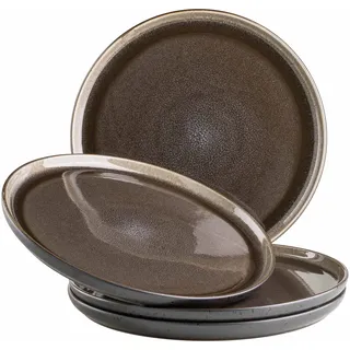 Mäser Speiseteller 27 cm Grau/Schwarz 4er Set