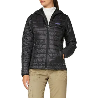 Patagonia Damen Nano Puff Kapuzenjacke, Schwarz, L EU