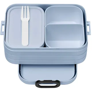 Mepal - Bento Lunchbox Take A Break Midi - Brotdose mit Bento-Box - Meal Prep Box für Sandwiches, Kleine Snacks & Reste - Snack & Mittagessen - Essensbox mit Fächern - 900 ml - Nordic Blue