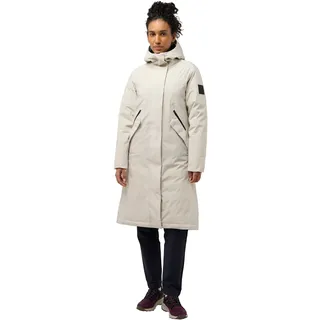 Daunenmantel JACK WOLFSKIN "BRANDENBURGER", Damen, Gr. XXL, beige (seal), Obermaterial: 100% Polyester. Futter: 100% Polyester. Wattierung: 90% Daunen, 10% sonstige Federn, hoch geschlossener Ausschnitt, Mäntel Daunenmantel, mit Kapuze, winddicht und windabweisend
