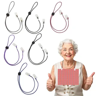 SwirlColor Serviettenhalter Kette, Einstellbar Serviettenclips für Männer Frauen Jungen Mädchen Kleidung Schutz Serviettenkette für Restaurants Restaurant Hotel 6 Stück, Größe 65cm / 25in