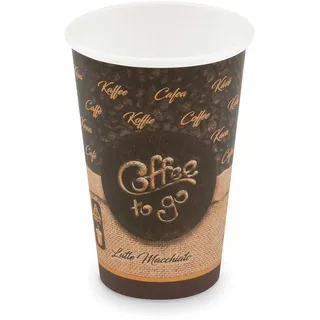 Kaffeebecher L 'Coffee To Go' Mocaccino Cappuccino Melange 250ml 330ml,  50 Stk.