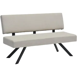 byLIVING Sitzbank Toronto, Rückenlehne und hohem Sitzkomfort, Esszimmerbank | Bezug in taupe, Gestell schwarz, Küchenbank, B 138, H 83, T 60 cm