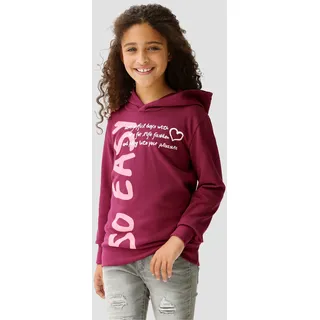 KIDSWORLD Kapuzenshirt "SO EASY - Print" Langarm, Basic-Passform, mit modischen Drucken, bordeaux, beere