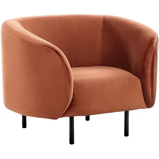 Beliani Sessel Orange Loen , Textil , 105x79x70 cm , Wohnzimmer, Sessel, Polstersessel