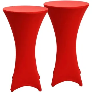 Beautissu Stella Stehtischhusse Ø 70cm Rot 2tlg