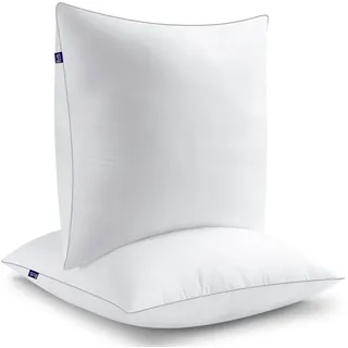 BedStory Kopfkissen 80x80 Anpassbare Faserfüllung, Kissen 2er Set mit Hochwertiger Mikrofarsern Kissenfüllung 1500g x 2, Waschbares und Weiches Bettkissen Schlafkissen SofaKissen Seitenschläferkissen