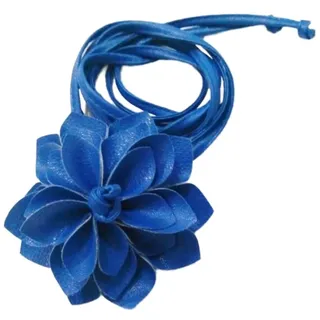 Blausky Boho Gürtel Damen,Dünner Taillengürtel Vintage Kleid Gürtel mit Groß Blume Hüftgürtel aus PU-Leder Verstellbarer Taillenkette Blumengürtel für Festival Party Hochzeit 210cm,Königsblau