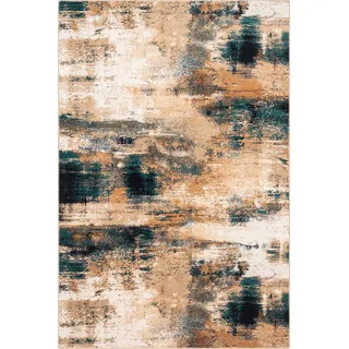 AGNELLA Diverse Fizz Teppich - Teppichboden 100% Neuseeländische Wolle, Abstraktes, Wohnzimmerteppich, Bunt, Küche, Modern, Mehrfarbig, Fußbodenheizung Geeignet,160 x 240 cm - Dunkel-beige