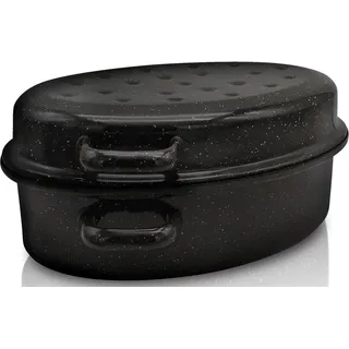 Krüger Bräter »Gansbräter mit Tropfdeckel« Emaille, schwarz