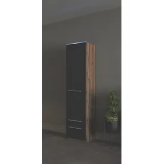 Priess Wäscheschrank Barcelona 5-türig 200 x 210 x 60 cm Schwarz