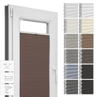 Estika Wabenplissee mit Bohren nach Maß, Verdunkelung und Thermo-Plissee, Plremium Klemmfix, erhältlich in verschiedenen Breiten (30-129 cm) und Höhen (150-230 cm), Montagezubehör inklusive