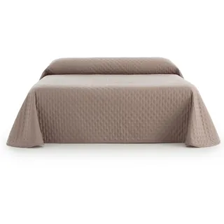 Sanelitex Habitat Tagesdecke | Farbe Leinen | 180 cm Bett | wendbar | extra weich