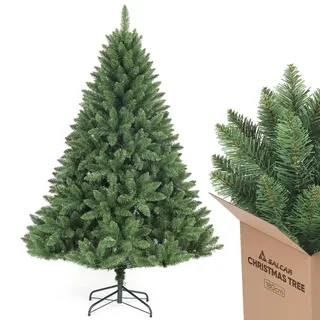 salcar Künstlicher Weihnachtsbaum, 180 cm Nordmanntanne Tannenbaum 730 Spitzen, naturgetreuer mit Klappsystem, - Grün