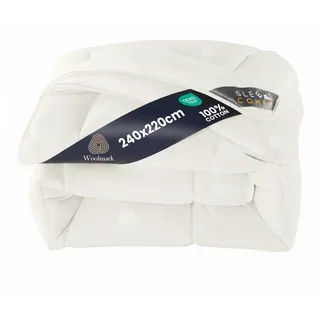 SLEEP COMFY 3-in-1 Ganzjahresdecke 100% Australischer Schurwolle, Allergikerfreundliche & Leichte Woll­Steppdecke 240x220cm, Oeko-TEX Zertifiziert