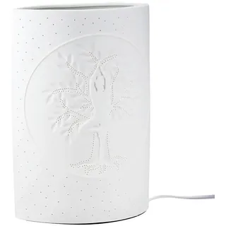 Stimmungsleuchter , Weiß , Keramik , 18x28x10 cm , RoHS, Europäischer Sicherheitsstandard, Schutzklasse II (Schutzisoliert) , Wippschalter , Lampen & Leuchten, Innenbeleuchtung, Dekoleuchten, Dekoleuchten