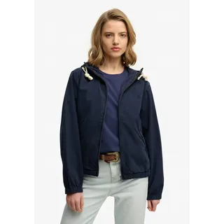 Parka SUPERDRY "HOODED WASHED TWILL JKT", Damen, Gr. L, richest navy, Web, Obermaterial: 100% Baumwolle, unifarben, relaxed fit normal, Jacken Parka
