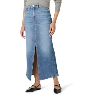 The Drop Damen Rylie Maxi Jeansrock mit Schlitz vorne, Medium Indigo, S