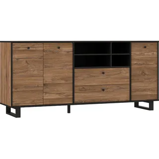 Forte Sideboard 180,8 x 81,6 x 42 cm Colonialeiche / Schwarz