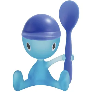 Alessi "CICO" ASG23 GR Eierbecher mit Salzstreuer und Löffel aus thermoplastischem Harz, hellblau, 24.5 x 6 x 23 cm