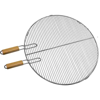Mucola Grillrost Edelstahl Grillgitter universal abnehmbare Griffe BBQ - 55 cm inkl. 2 Griffe - Silber
