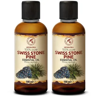 Zirbelkiefer Ätherisches Öl 2x100 ml - für Diffusers | Für Diffusers und Duftlampen, Seife und Kerzen, Lufterfrischer, Aromatherapie, frischer Raumduft, Raumbeduftung