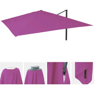 Ersatz-Bezug für Luxus-Ampelschirm HWC-A96, Sonnenschirmbezug Ersatzbezug, 3x4m (Ø5m) Polyester 3,5kg lila-violett - Violett