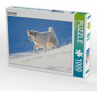 CALVENDO Puzzle Schnee-Wolf 1000 Teile Puzzle quer | Lege-Größe cm Foto-Puzzle für glückliche Stunden