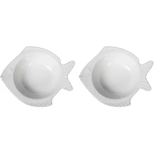 Holst Porzellan FISCH 01 Suppenschale Nemo 21 cm weiß, 21 x 19 x 5 cm (Packung mit 2)