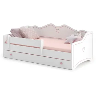 Kids Collective Kinderbett Prinzessin 80 x 160 cm Holzwerkstoff rosa weiß