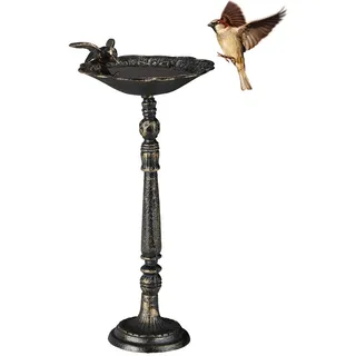 Relaxdays Vogeltränke , Multicolor , Metall , 20x40x18 cm , Dekoration, Gartendeko