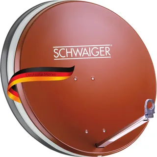 SCHWAIGER 203 Satellitenschüssel SAT-Antenne Satelliten-Anlage Offset-Antenne LNB-Tragarm Masthalterung Sat-Schüssel SAT-Anlage Aluminium 74,5 x 84,5 cm Ziegelrot
