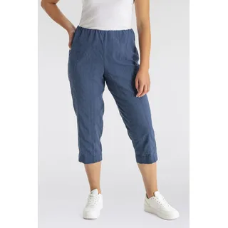 Caprihose KJBRAND "Susie Capri Wash & Go", Damen, Gr. 44, N-Gr, blau (indigo, blau), Web, Obermaterial: 47% Baumwolle, 45% Polyester, 6% Viskose, 2% Elasthan, gerade 3/4-Länge, Hosen Caprihose, Sommerhose bügelfrei
