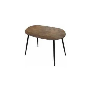 Esstisch Rodrigo ausziehbar 120-150-180 x 80 cm 4-10 Personen Ovaler Küchentisch mit Metallgestell für Küche, Esszimmer Holz Optik,Farbe:Nussbaum - Braun