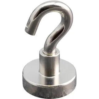 10 Magnethaken, Neodym 16 mm, Stahl|Neodym, silber