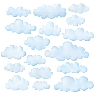 DECOWALL DS-8030 Wolken im Himmel Wandtattoo Wandsticker Wandaufkleber Wanddeko für Wohnzimmer Schlafzimmer Kinderzimmer (Klein)