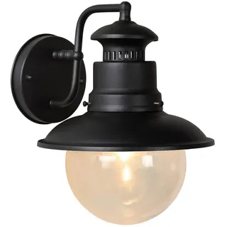 LUCIDE Außenwandleuchte Aluminium, Glas h: 27,3 cm E27 schwarz