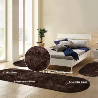 Bruno Banani Dana Hochflor-Bettumrandung 14 x 30 cm Braun