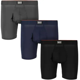 Saxx Underwear Multi-sport Mesh Brief Fly Boxershorts 3 Einheiten - Turbulence / Navy / Black - S