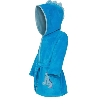 Kinderbademantel , Blau , Textil , Dinosaurier , Gr. 86/92 , Oeko-Tex® Standard 100, Handmade in Europe , Heimtextilien, Badtextilien, Bademäntel, Bademäntel Kinder