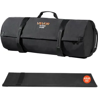 Vevor Workout-Sandsack, strapazierfähige Powerbags Sandsack-Trainingstasche mit Griffen, 23-56 kg für Fitness-Krafttraining, Cross-Training, Fitnessstudio-Übungen, Schwarz (ungefüllt)