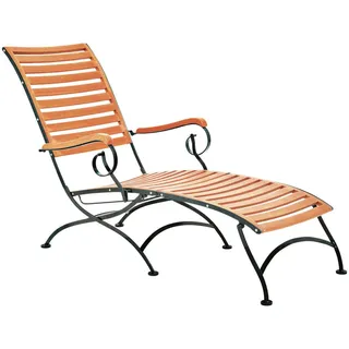 Gardenson Bäderliege , Naturfarben , Holz, Metall , Eukalyptusholz , massiv , 65x89x137 cm , FSC Mix , Gartenmöbel, Gartenliegen, Relaxliegen