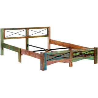 vidaXL Massivholzbett Altholz 160x200 cm