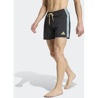 Badeshorts ADIDAS PERFORMANCE "3-STREIFEN, 13 CM", Herren, Gr. S, N-Gr, schwarz, Obermaterial: 100% Polyester, Badehosen Badeshorts