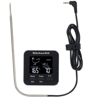 KitchenAid digitales Fleischthermometer und Stoppuhr mit Sonde für in-Ofen Gebrauch, 250°C / 100 Minute